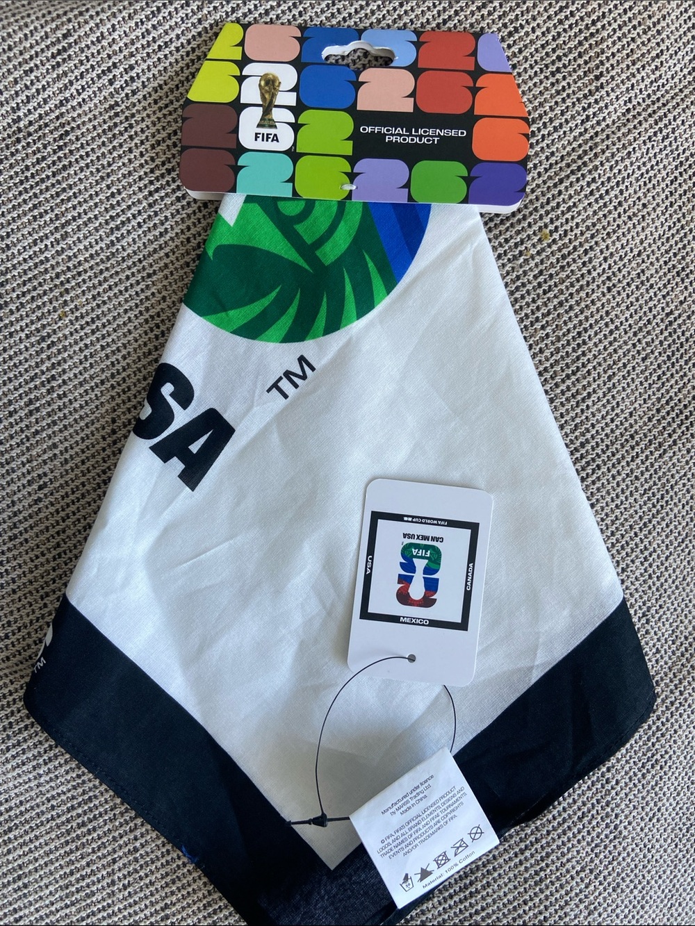 FIFA Licensed White & Black Graphic Bandana Scarf